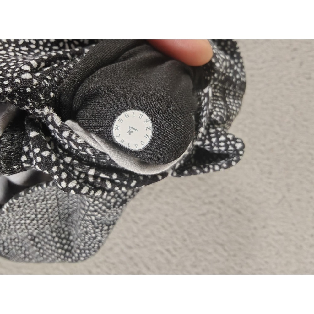 Lululemon Pants Womens 4 Black White Speckle High Rise Leggings Yoga LW5BLS - Picture 6 of 10