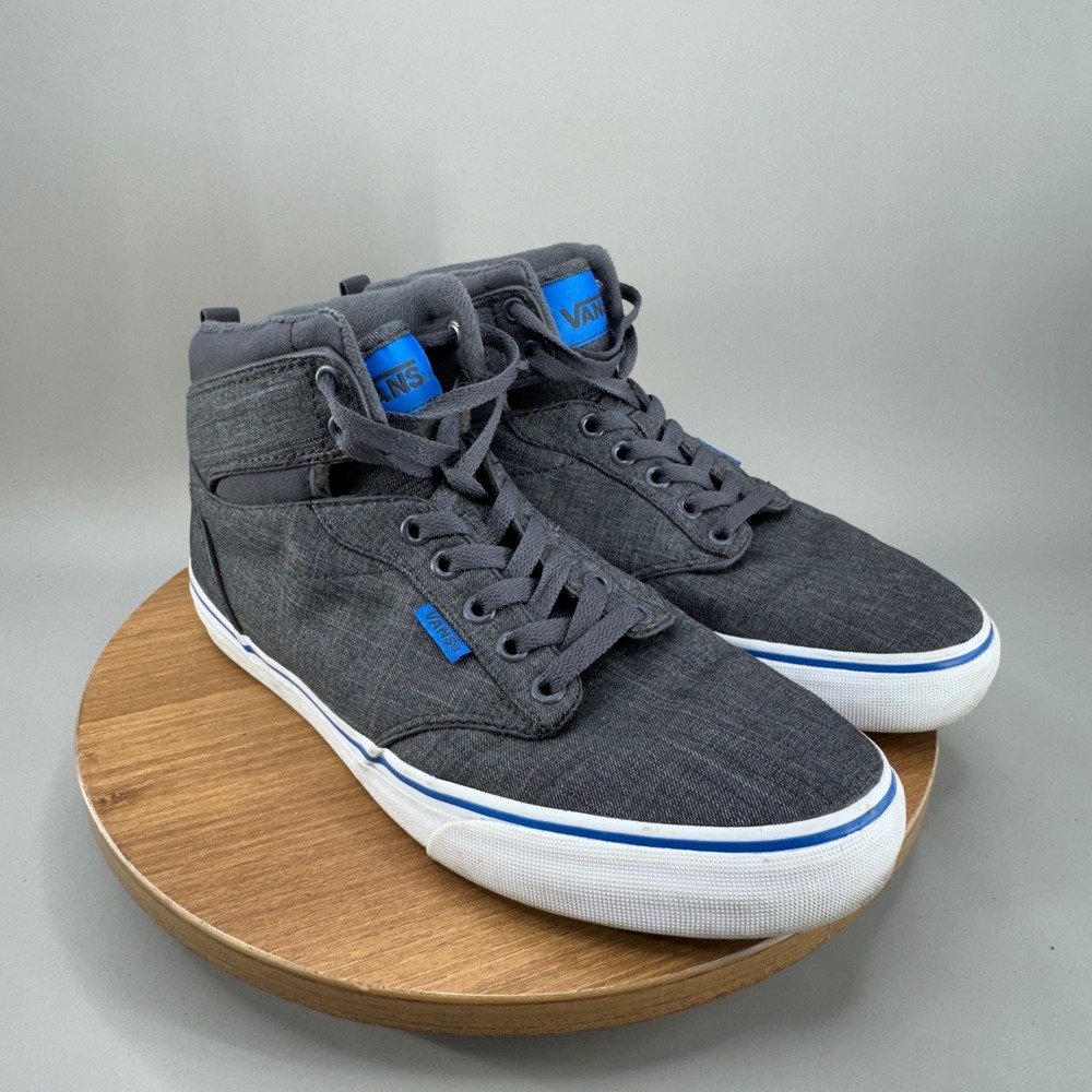 Vans Atwood Hi Sneakers Size 8.5 Grey Blue High Top Skater Streetwear Shoes