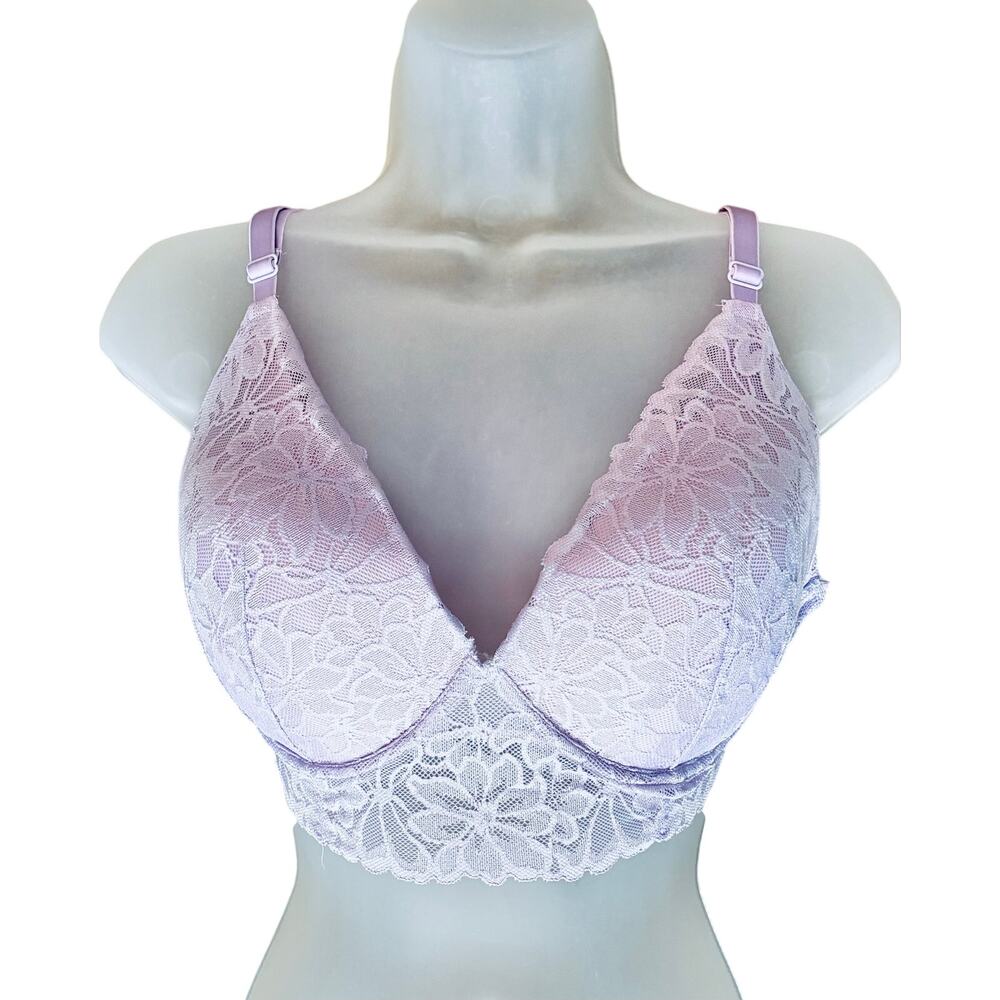 Victoria's Secret PINK Push Up Bralette Purple M-DD Lace NWOT
