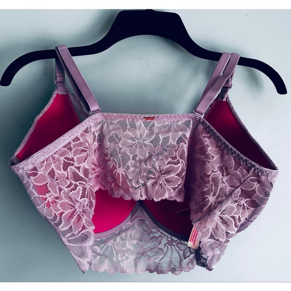 Victoria's Secret PINK Push Up Bralette Purple M-DD Lace NWOT - Picture 8 of 10