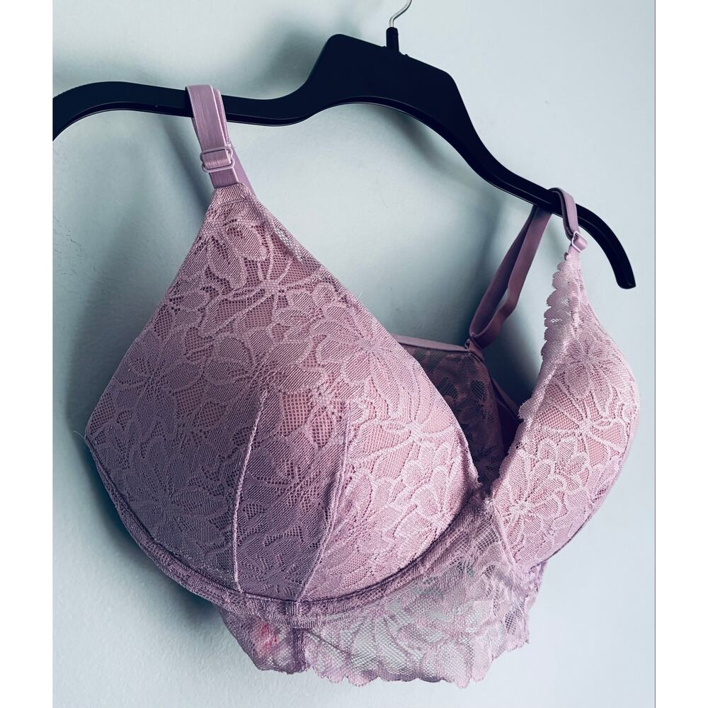 Victoria's Secret PINK Push Up Bralette Purple M-DD Lace NWOT - Picture 7 of 10