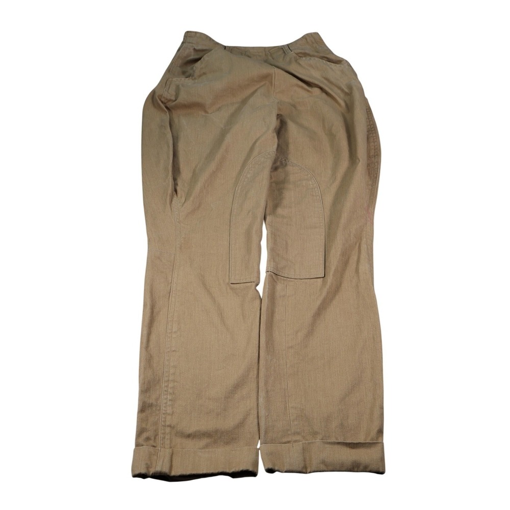 Ralph Lauren Pants Women 13 Beige Khakis Relaxed Fit Cuffed Cotton Workwear