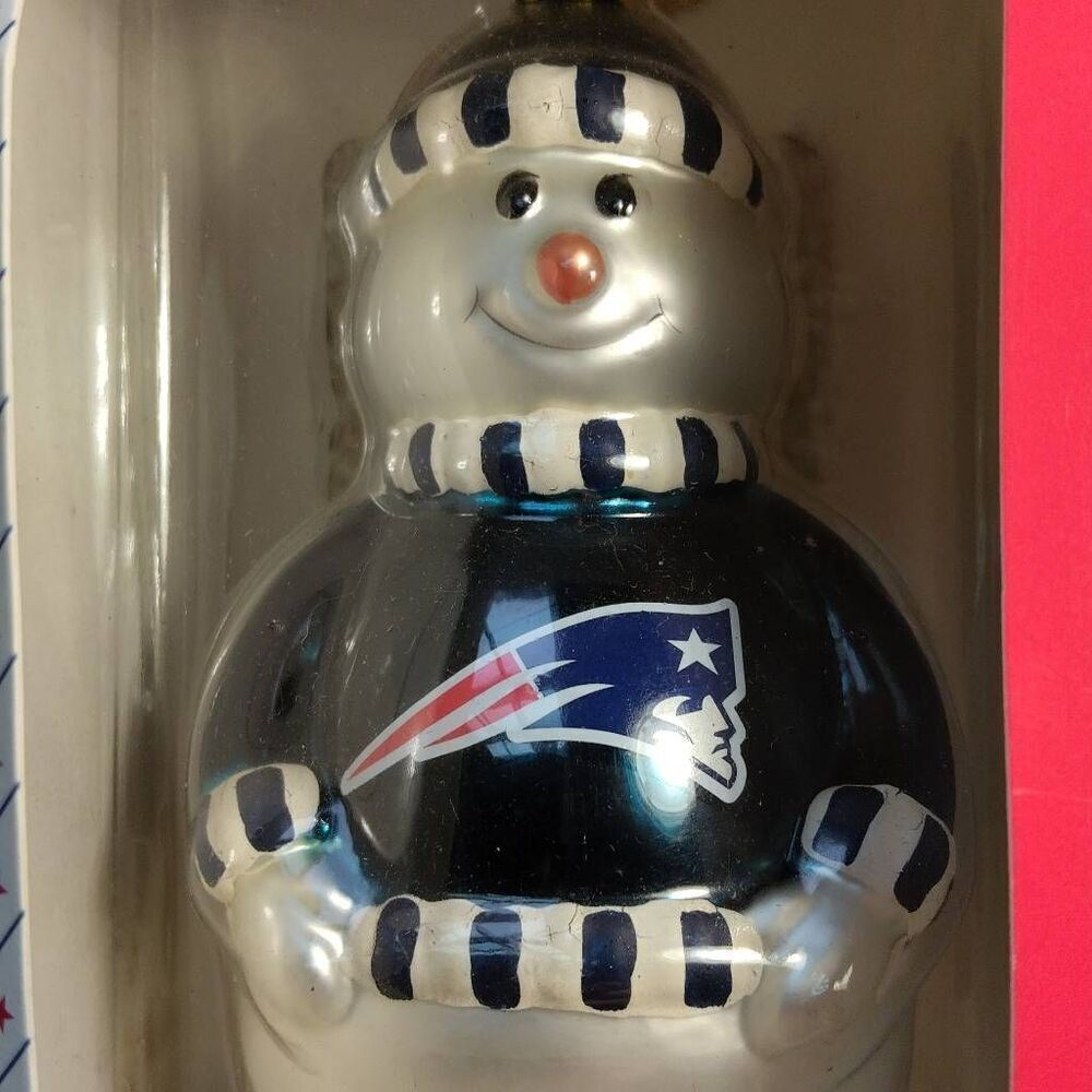 NFL New England Patriots Blown Glass Ornament NWT