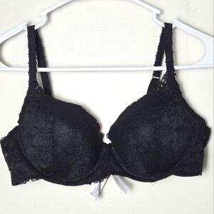 Women's Victoria's Secret Pink Lightly Lined‎ Balconette Black Lace Bra, 38B