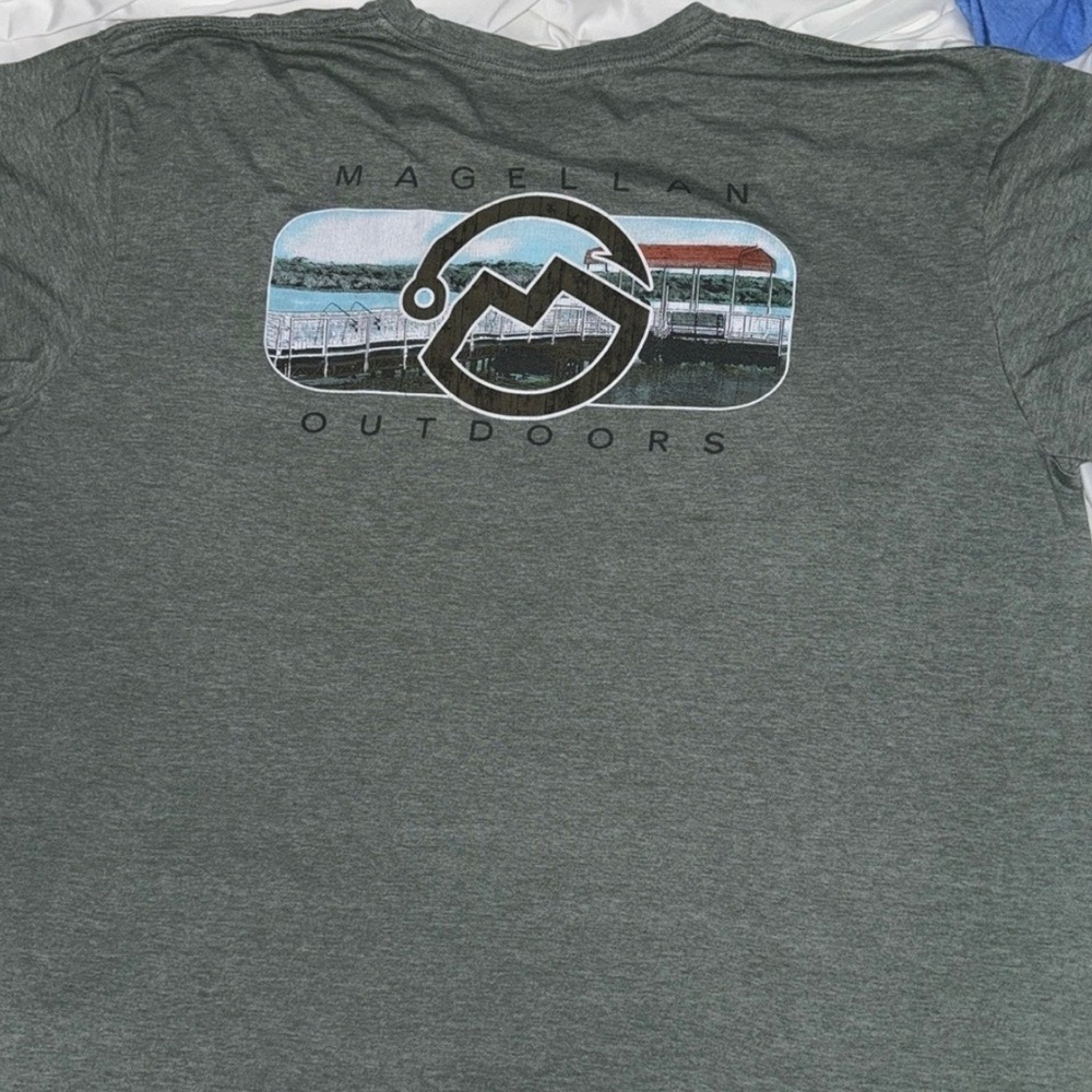 Magellan Outdoors Lake Graphic T Shirt Mens 2XL Green Fishing Tee - Picture 3 of 3
