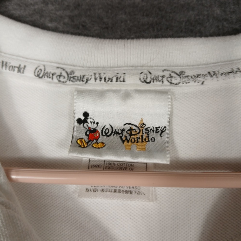Walt Disney World Men Polo Size XL White Blue Trim 2006 Patch Front Embroidered - Picture 3 of 9