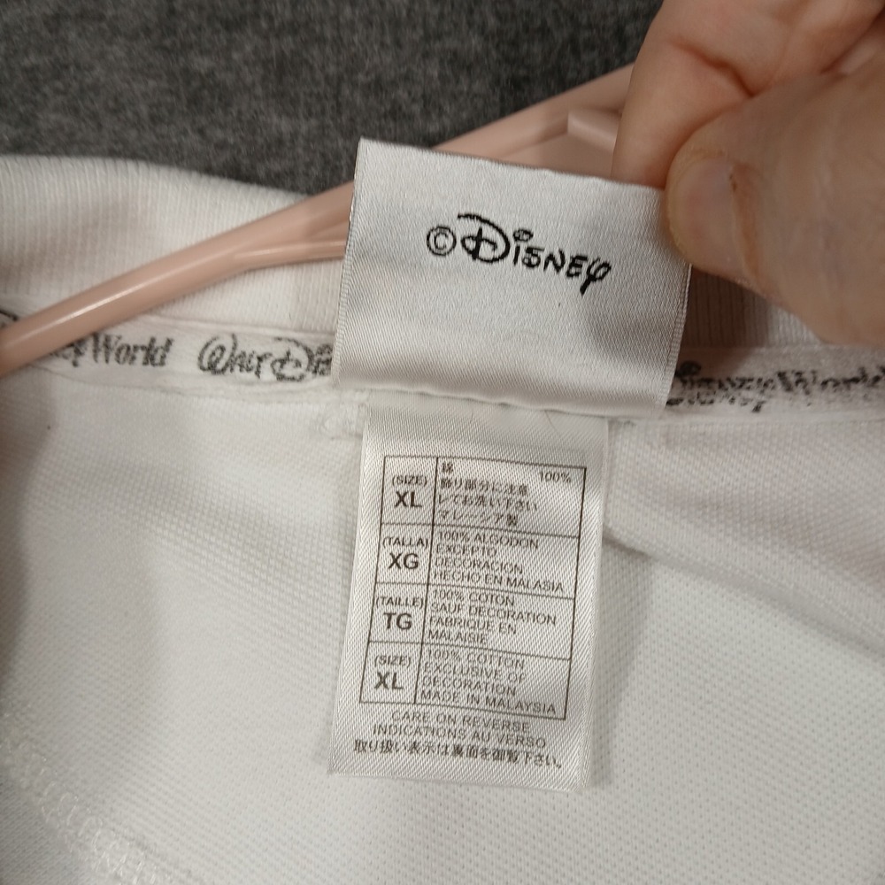 Walt Disney World Men Polo Size XL White Blue Trim 2006 Patch Front Embroidered - Picture 4 of 9