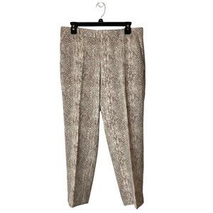 Avery Brown And Ivory Python Snakeskin Print Mid Rise Cropped Pants Size‎ 32