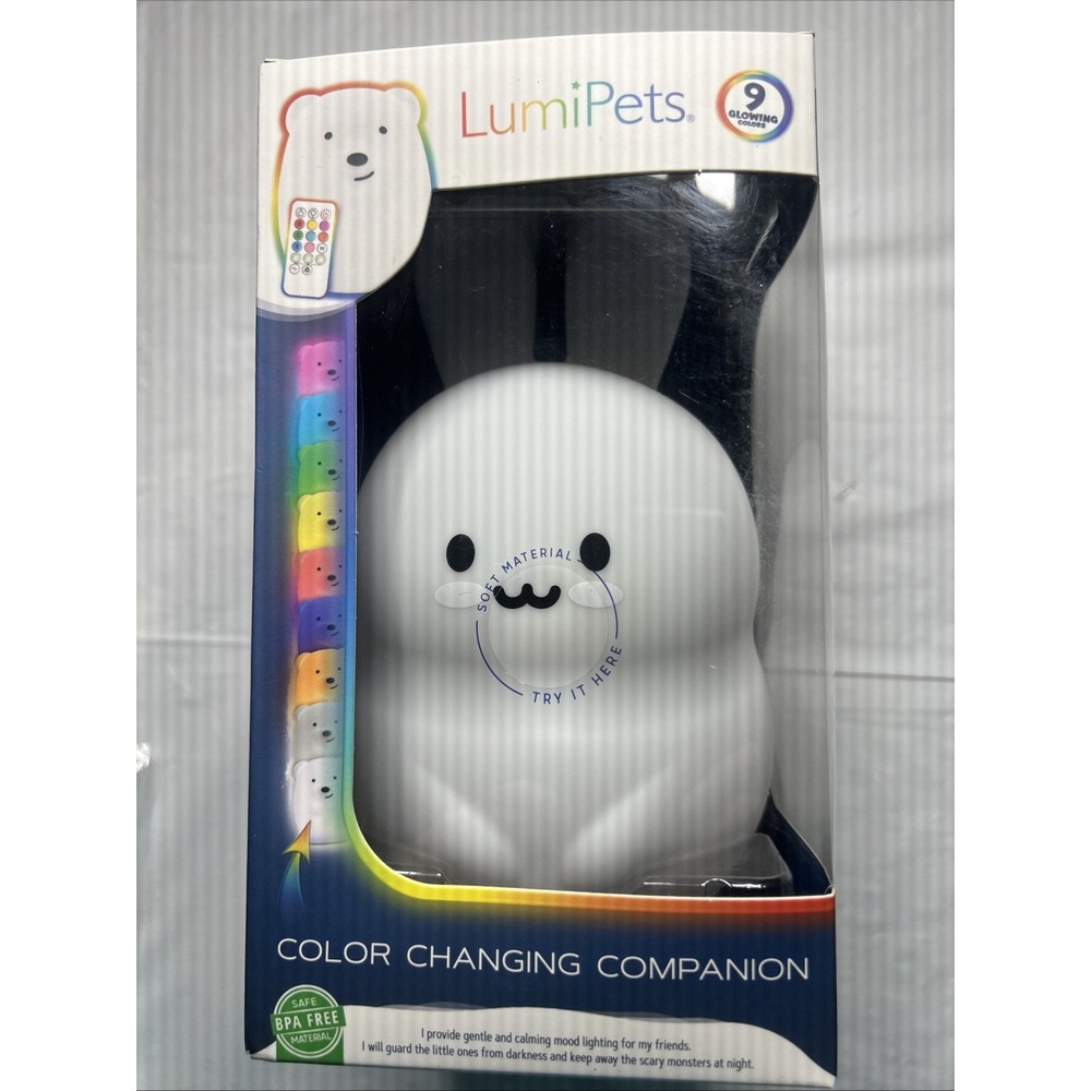 LumiPets Rabbit Night Light‎ with Remote Control Rechargeable 9 Color  Light New