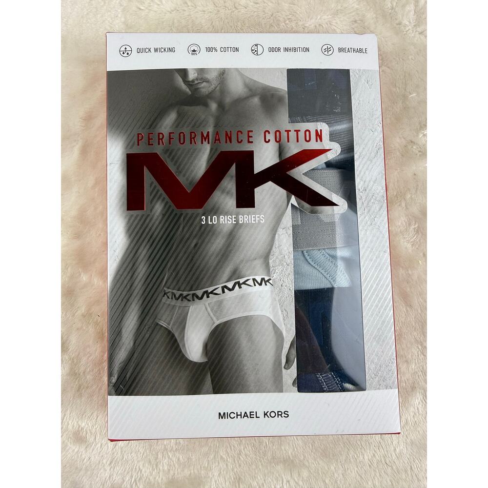 Michael Kors Lo Rise Briefs Men's Size Medium 3 Pack Performance Cotton