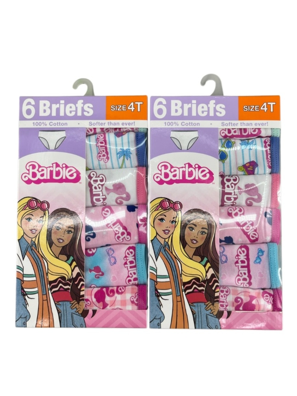 Toddler Cotton Barbie Character Briefs Underwear 2, 6-Packs 4T
