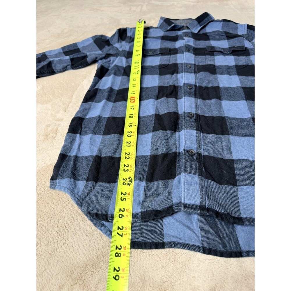 Vans Flannel Shirt Classic Fit Blue Black Long Sleeve Plaid Skater - Men's Small - Picture 7 of 13