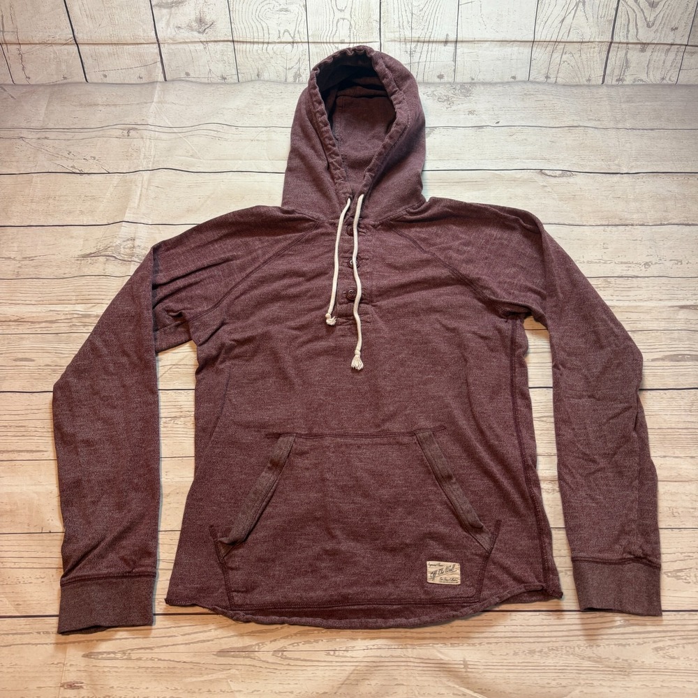Vans Off‎ The Wall Hoodie Maroon Red Henley Men's Size Medium