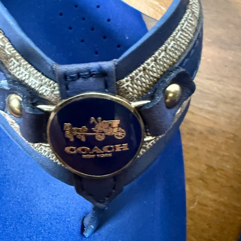 Coach Jasmine 9.5B Thongs Blue - Picture 3 of 7