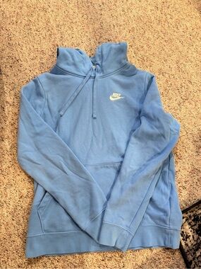 Nike Baby Blue Hoodie with White Logo
