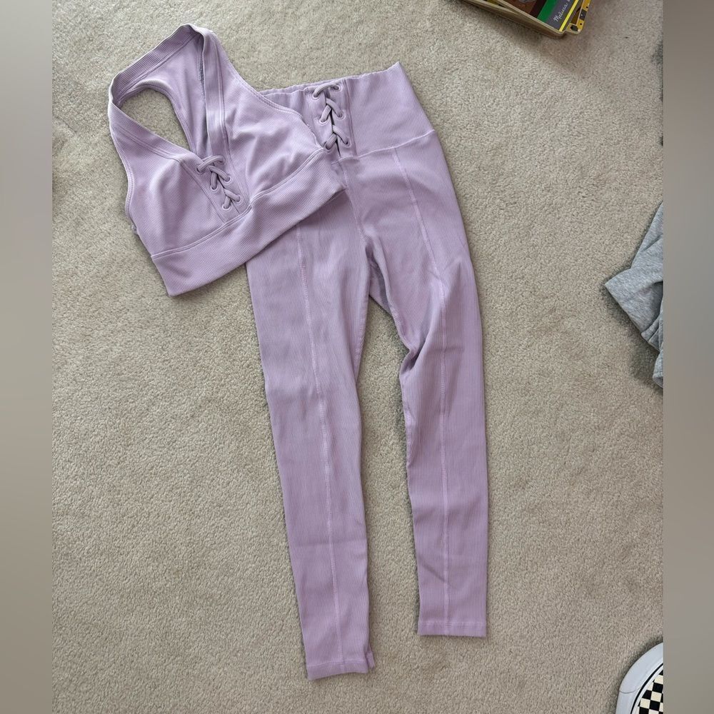 Aerie Lavender Matching Workout Set M