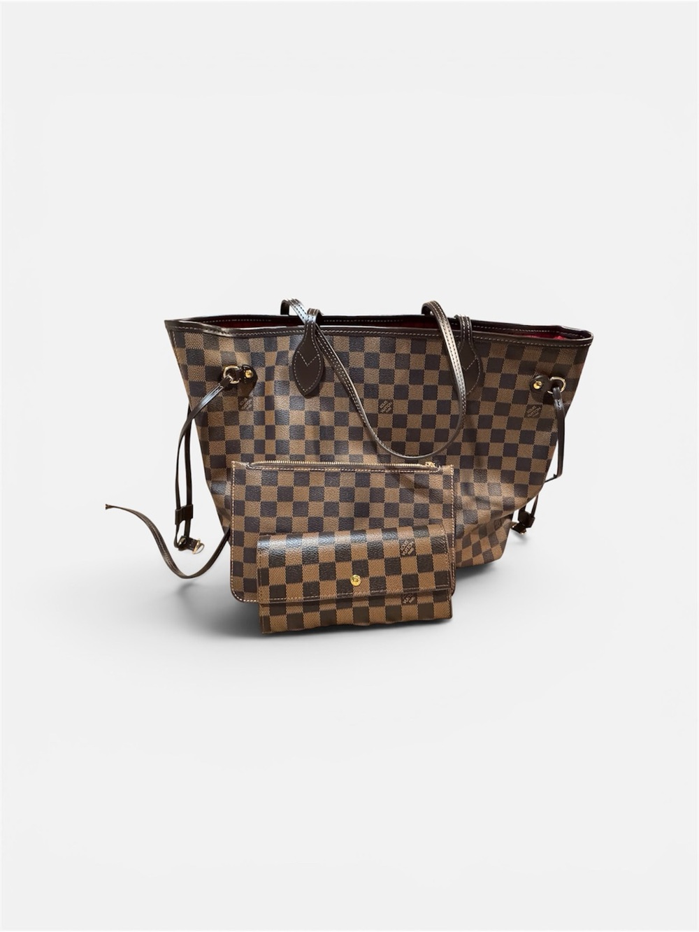 Louis Vuitton Damier Ebene Checkerboard Tote in Brown