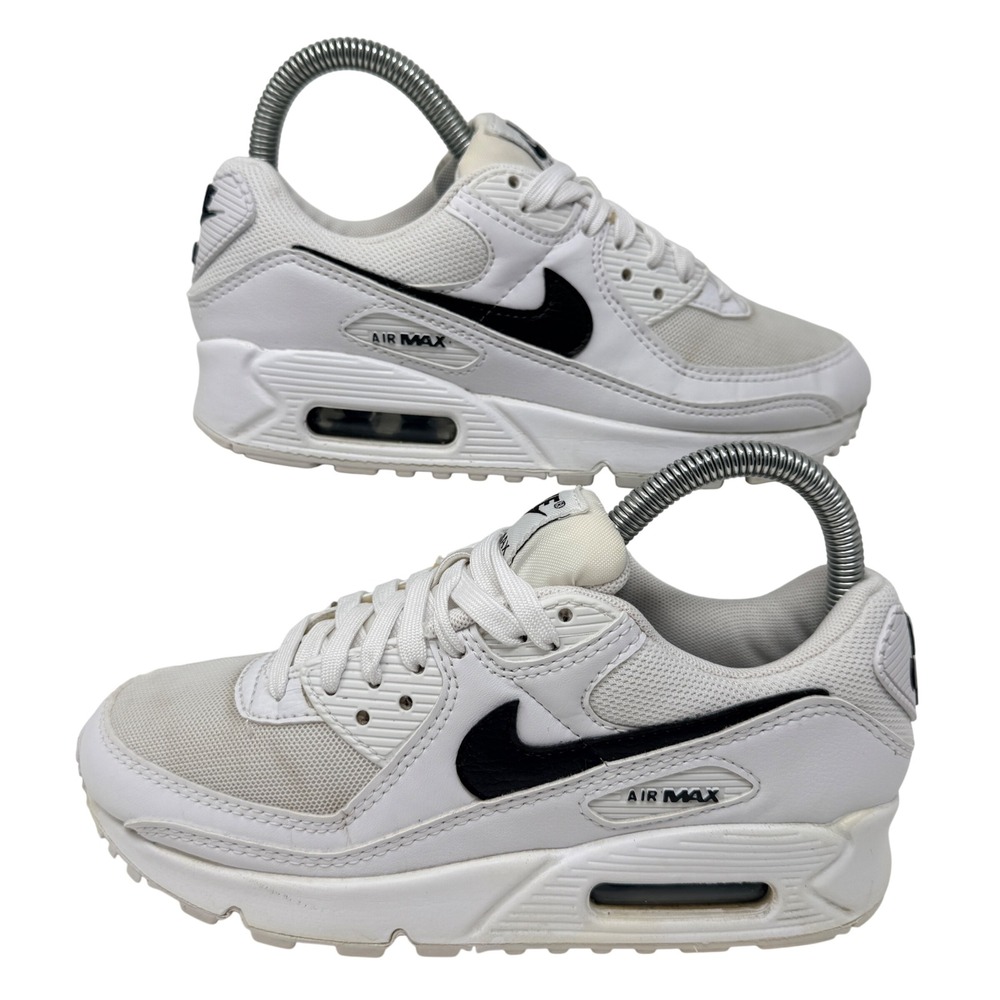 Nike Air Max 90 Womens Sneakers Size 6 White Black DH8010-101 Athletic‎ Casual