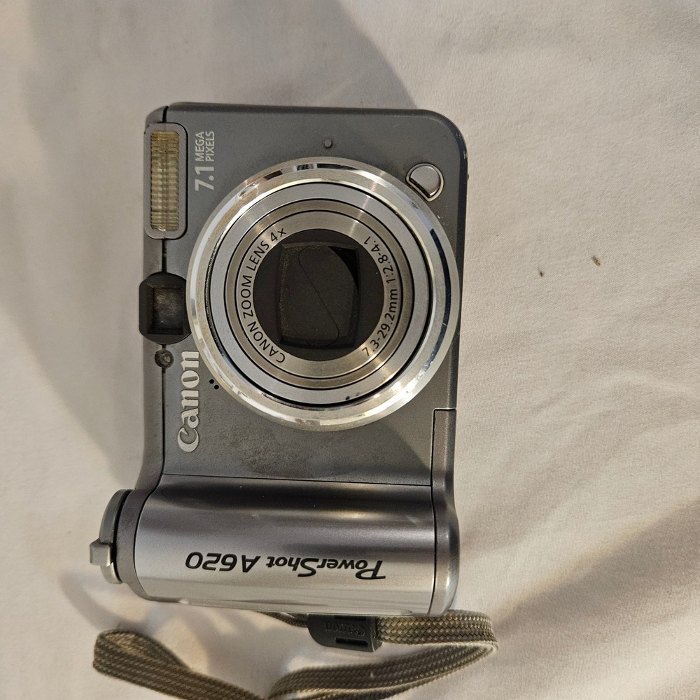 Canon PowerShot A620 7.1MP Digital Camera Silver Parts Only Focus Issue Boxed - Picture 7 of 11