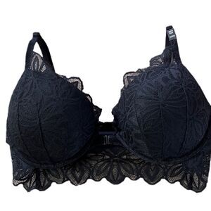 Victoria’s Secret Pink Super Push Up Bombshell padded lace bra Black 32DD