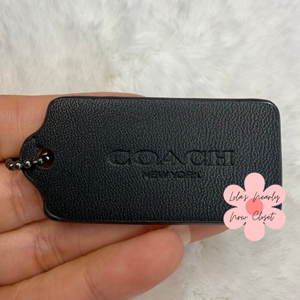 2" COACH Black Fob Bag Charm Hang tag Hangtag