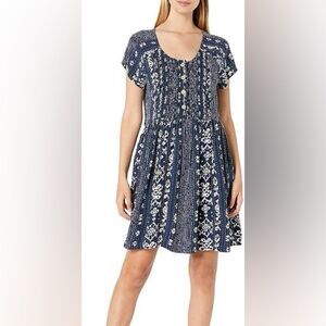 Rip Curl Surf Shack Blue and White Mini Baby Doll Dress, Size Small NWT