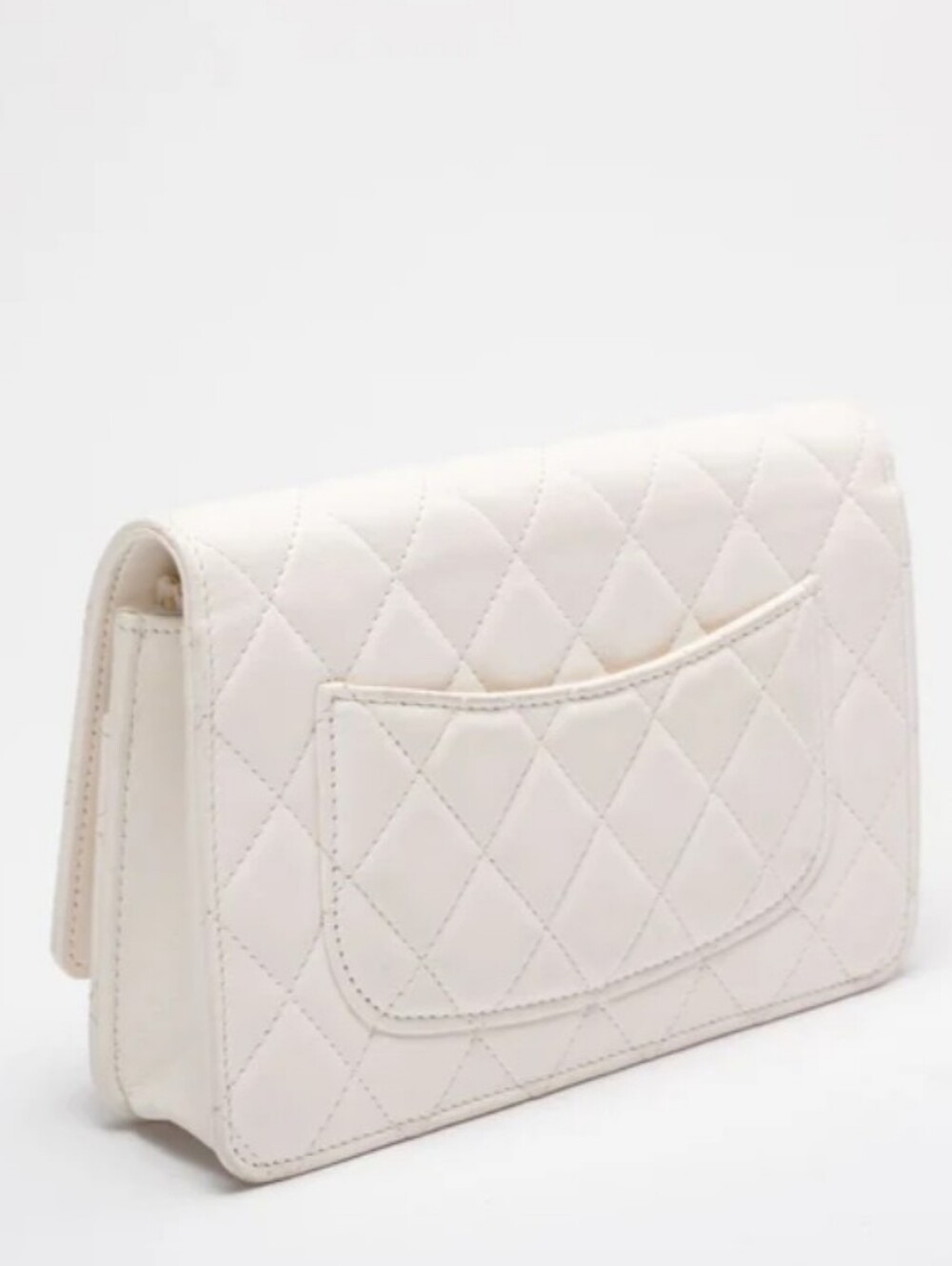Chanel Bag White Quilted Wallet On Chain WOC Flap Bag Limited Edition Chain-Rare - Picture 5 of 10
