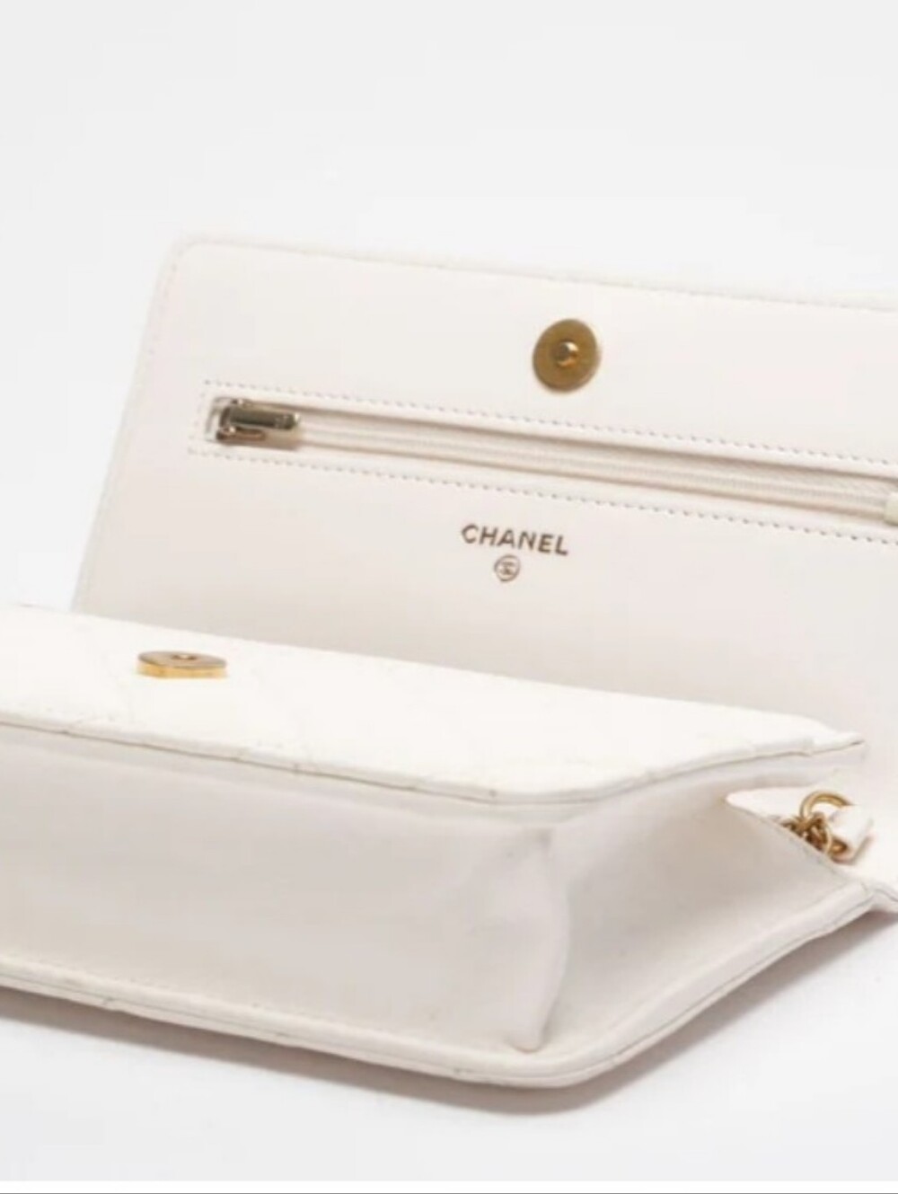 Chanel Bag White Quilted Wallet On Chain WOC Flap Bag Limited Edition Chain-Rare - Picture 6 of 10