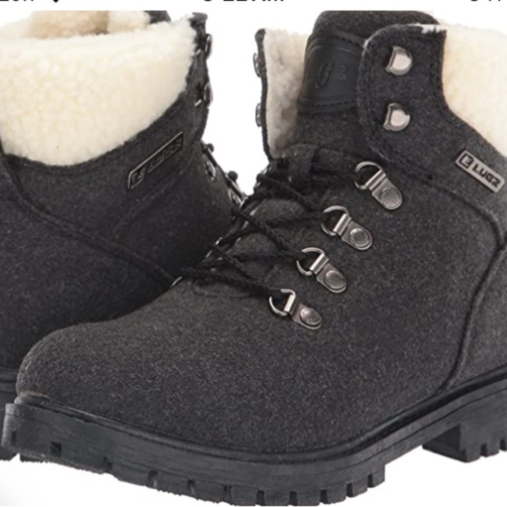 NWT Lugz Women's Grotto Fleece Slip Resistant Fashion Boots in Dark Grey