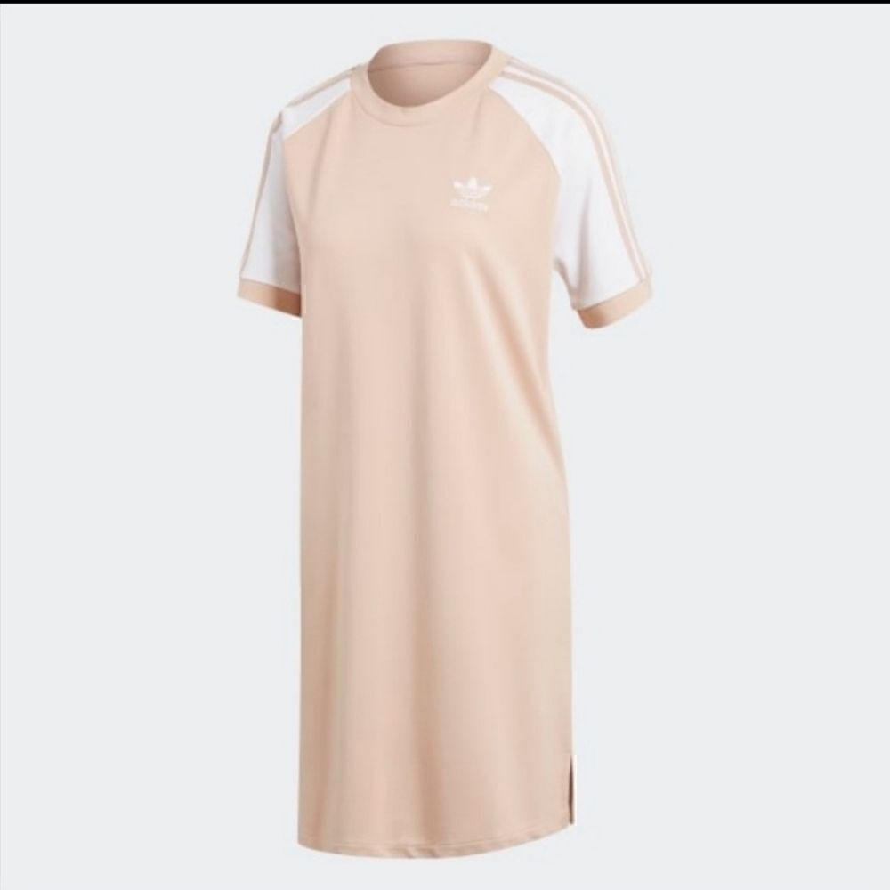 Adidas tan 3 stripe raglan dress