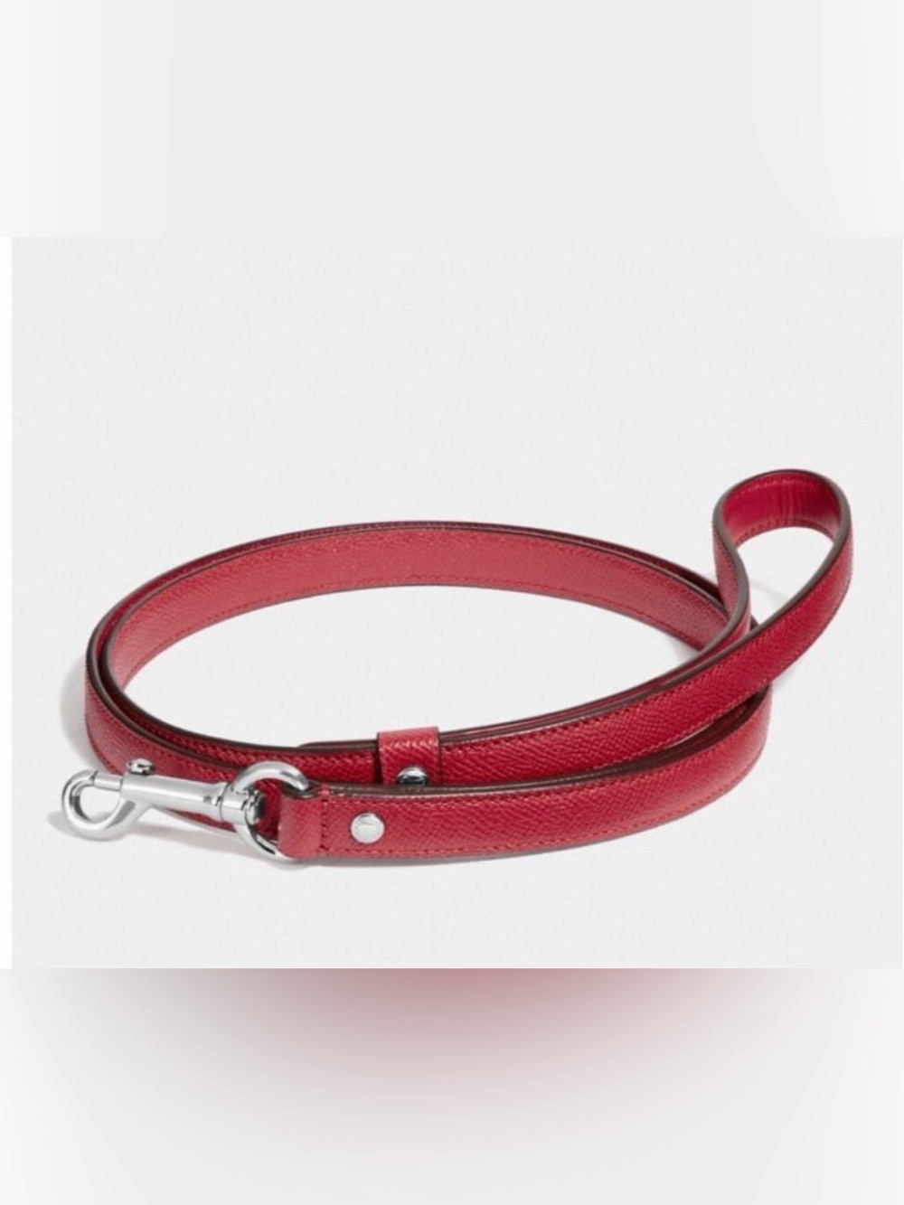 Coach Red Leather Dog Leash