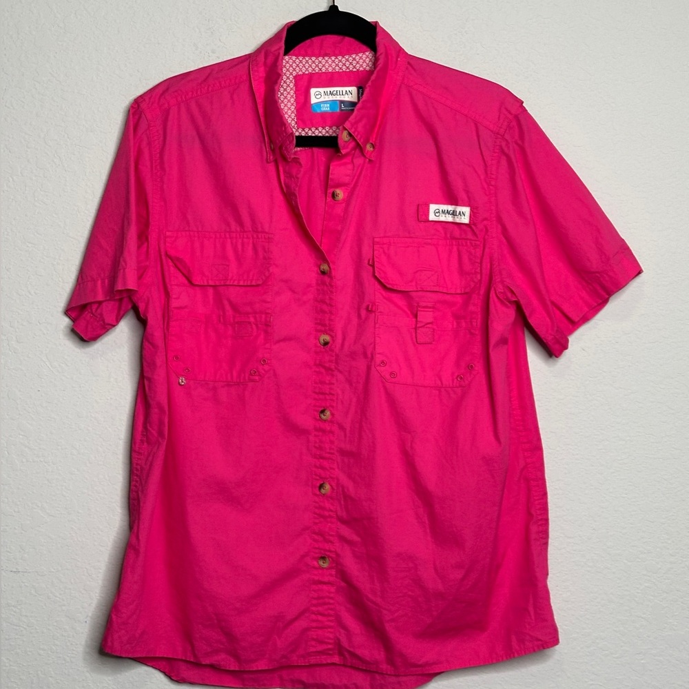 Magellan Outdoors Bright Pink Button-Up Shirt