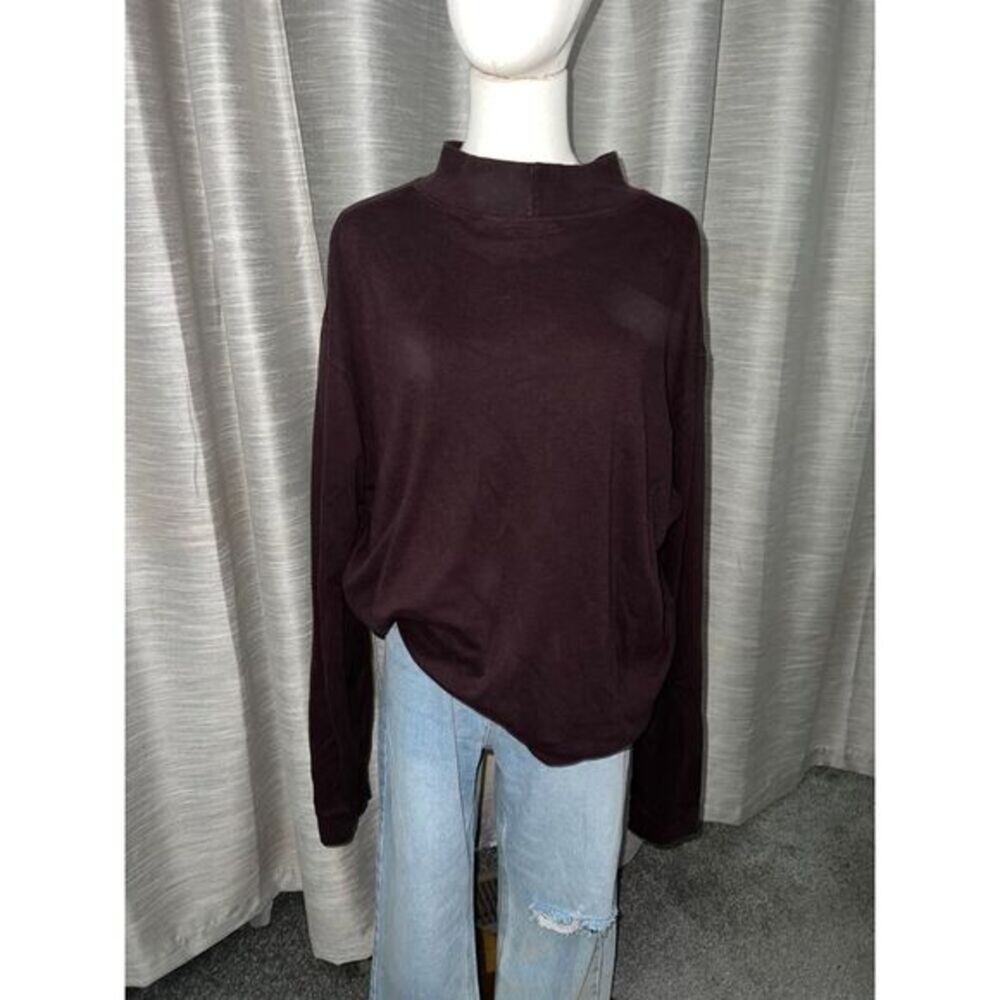 Vintage L.L Bean Mock Neck Long Sleeve Top Size Large T