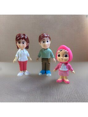 Lot 3 Cocomelon Mom & Dad 2021 Jazwares Moonbug Mother 3.5” Toy Figures