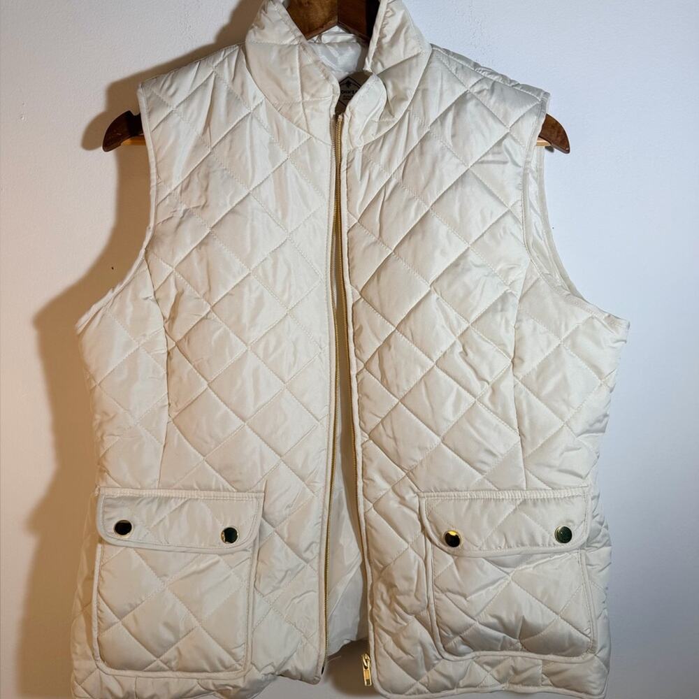 St. John's Bay Off-White Quilted Vest - Picture 2 of 6