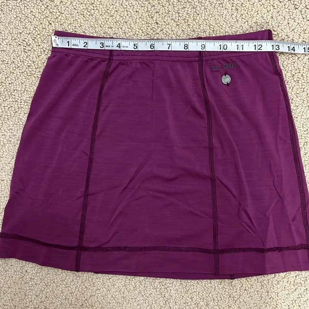 Skhoop SWEDEN Pull On Merino Wool Lightweight Stretch Purple Tube Mini Skirt XS - Picture 8 of 10