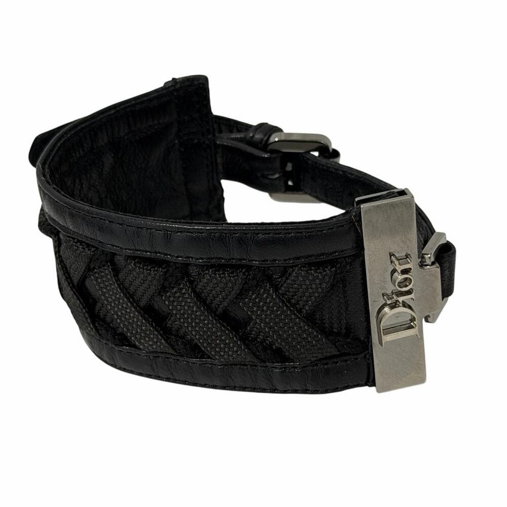 Christian Dior Leather & Fabric Corset Wrap Bracelet