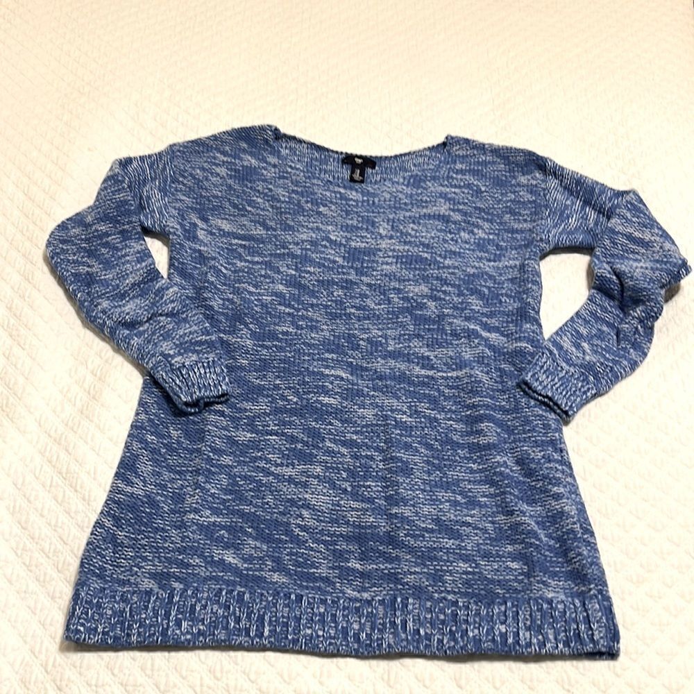 Gap Blue and White Long Sleeve, Knit Sweater - Size Medium