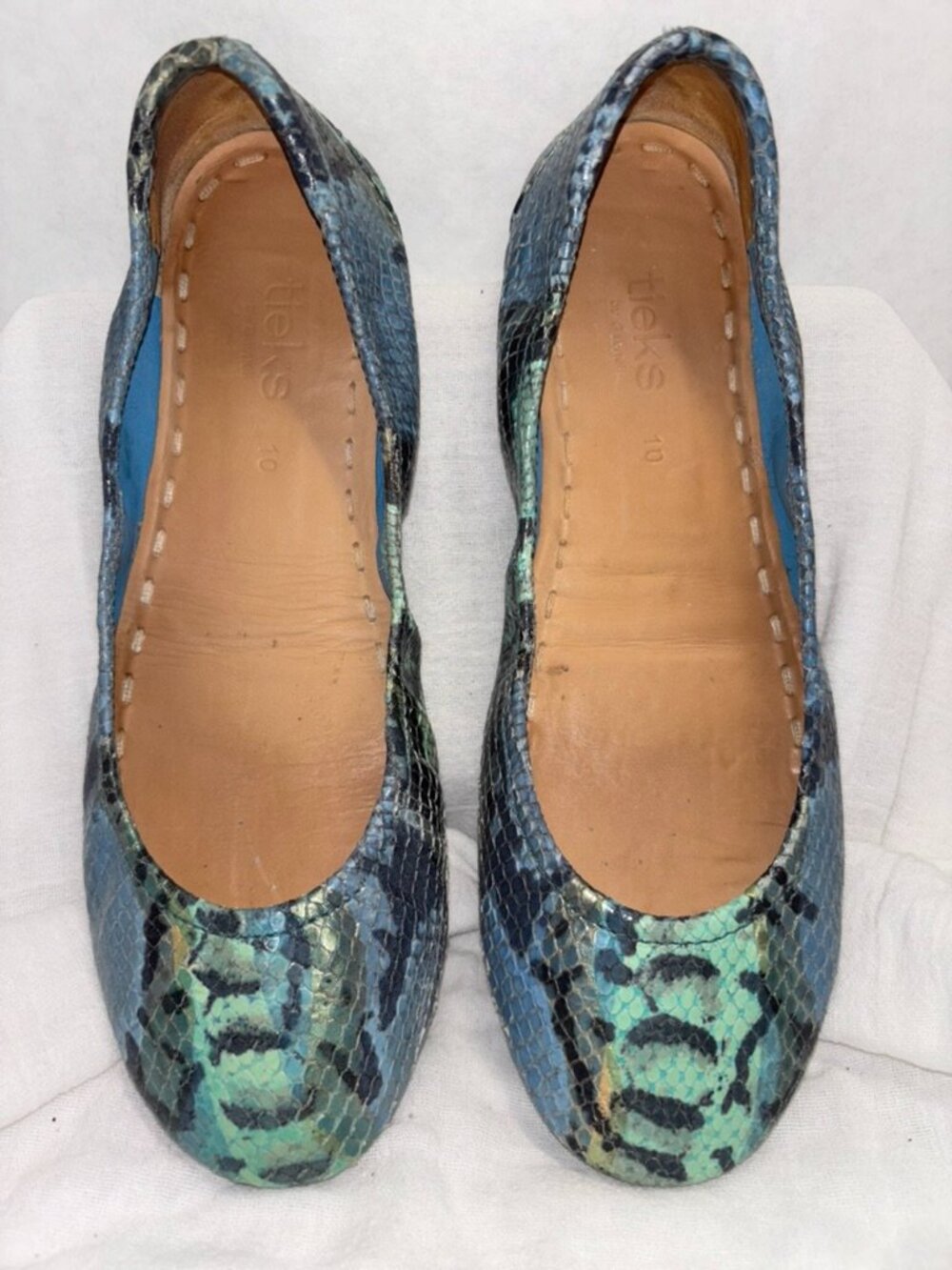 Tieks Ballet Flats 10 Azure Snake
