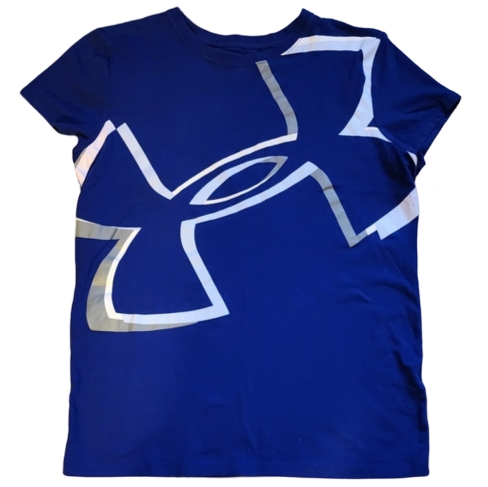 UNDER ARMOUR The Classic Tee Blue‎ Big Front Logo Women's Medium