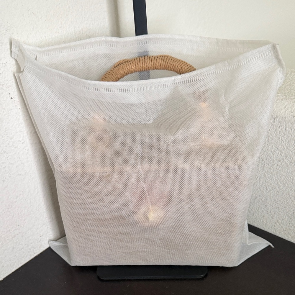 Urban Expressions Woven Mini Top-Handle Bag in Natural Tan with Gold Hardware. - Picture 11 of 11