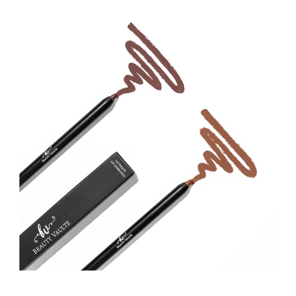 Beauty Vaulte Lip Liner Duo |‎ Ultra Matte Nude & Brown | New