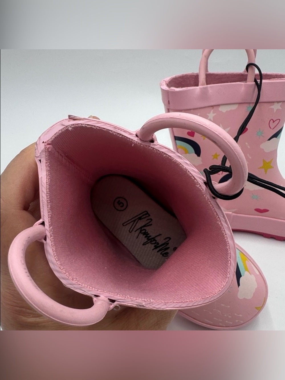 KomfysMe Kids Rain Boots Unicorn Rainbow Pink
Toddler Size 5 - Picture 5 of 8