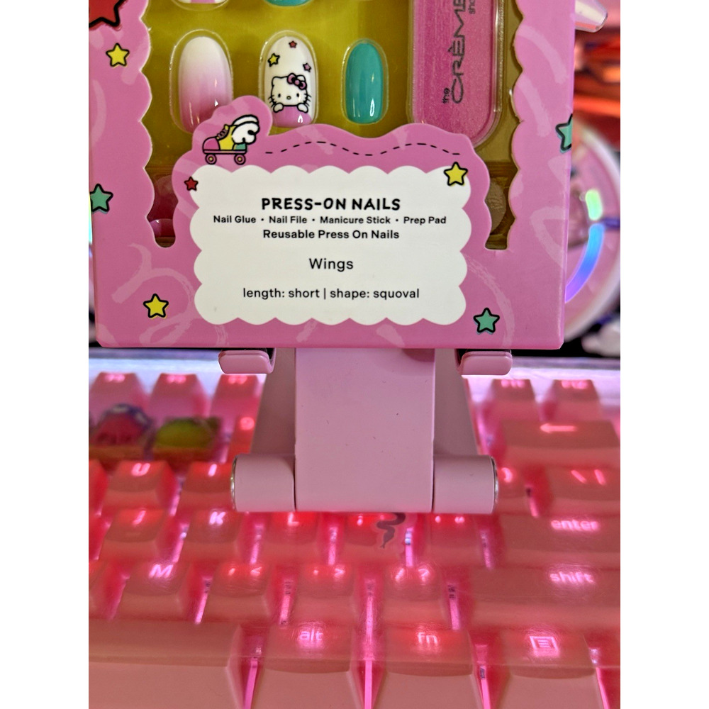 The Creme Shop Sanrio Hello Kitty Press-On Nails 28 Pcs Set Wings Short Squoval - Picture 4 of 15
