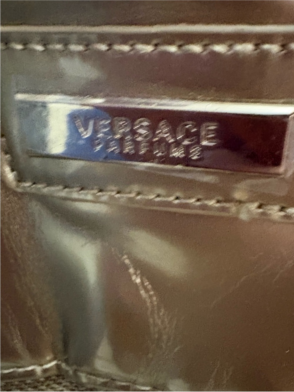 Versace Metallic Gold Two-Tone Tote Bag - Picture 2 of 8