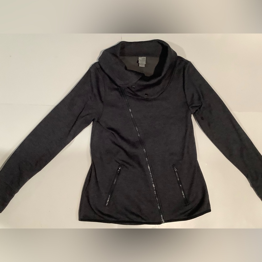 Champion grey asymmetrical full zip lightweight jacket Small thumb holes - Picture 2 of 7
