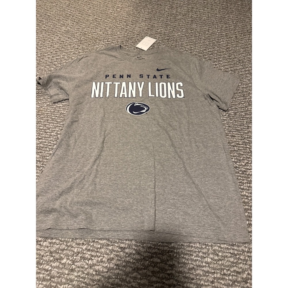 Nike Penn State Nittany Lions T-Shirt Mens XL Grey Graphic Tee Back‎ logo New