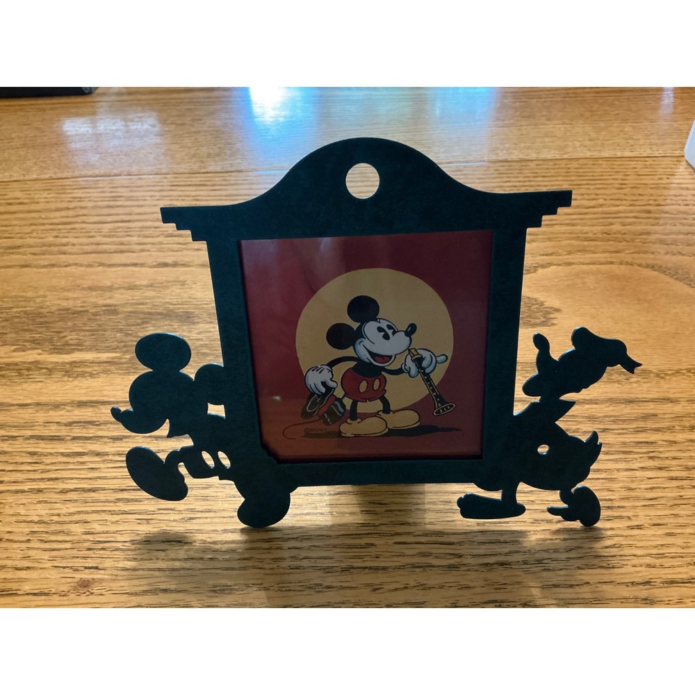 Vintage Mickey & Co Disney Picture Frame Mickey Mouse Donald Duck Silhouette Box