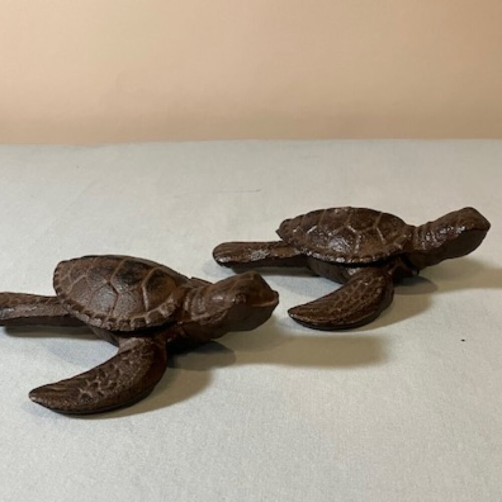 Pair‎ of Nautical Cast Iron Sea Turtles 4.5" Length