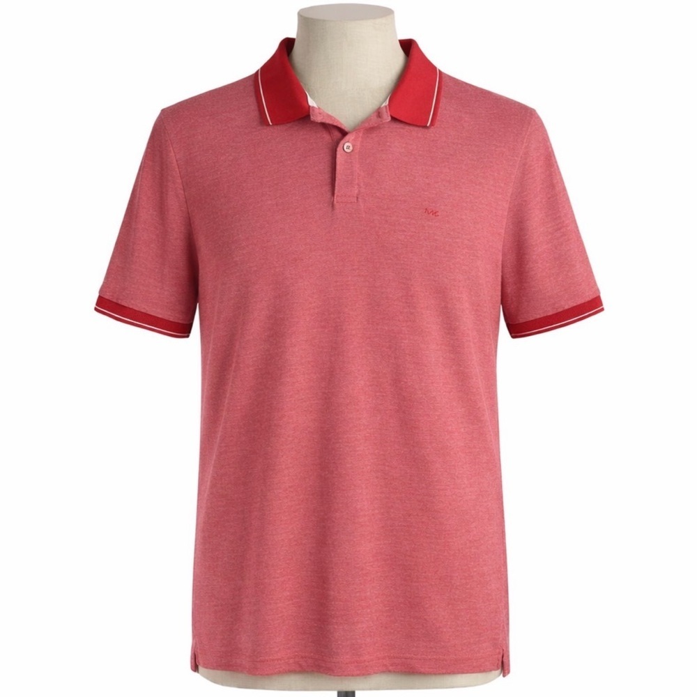 Michael Kors Light Red Polo Short Sleeve Shirt Size Large GUC